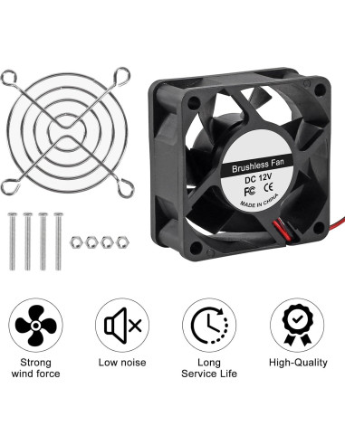 4 Ventiladores de Refrigeración UMLIFE 60x60x25mm 12V CC
