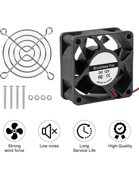 4 Ventiladores de Refrigeración UMLIFE 60x60x25mm 12V CC