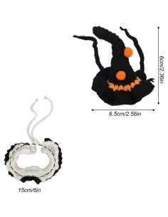 Disfraz de Muñeca Halloween Goktvai Sombrero y Babero 17cm 2