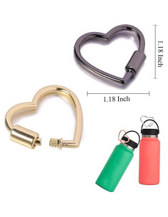 Juego de 6 Carabiners en Forma de Corazón KCKEYS 30mm Aluminio 2