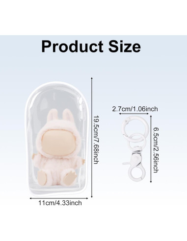 Bolsa de exhibición de muñecas PVC BOXOB 19.5x11cm con llavero