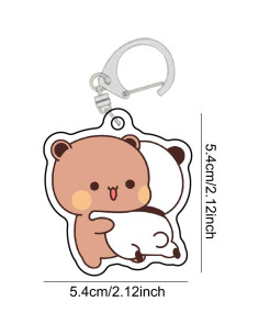 Llavero Acrílico Kawaii Osos Panda Bubu Dudu 4 Pcs 2