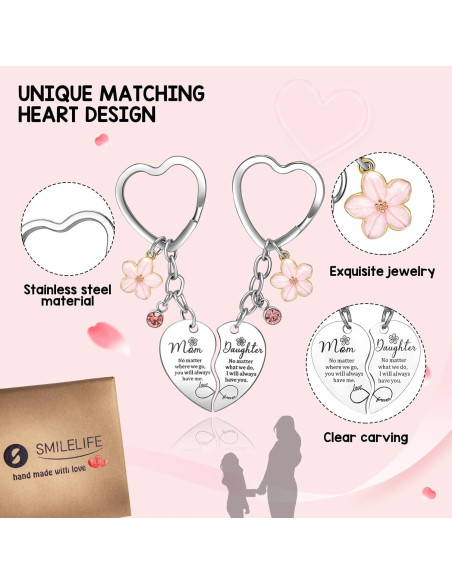 Llaveros Corazón a Juego Mamá e Hija con Rhinestone Rosa Llaveros Corazón a Juego Mamá e Hija con Rhinestone Rosa