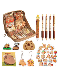 Estuche de lápices capibara con 10 compartimentos y regalo