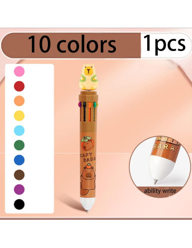 Estuche de lápices capibara con 10 compartimentos y regalo