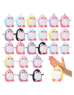 24 Mini Pingüinos de Peluche Llavero Blueweenly 12 cm