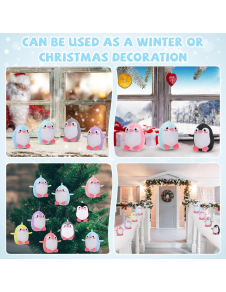 24 Mini Pingüinos de Peluche Llavero Blueweenly 12 cm