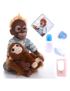 Muñeca Reborn ZIYIUI Mono Realista 53 cm Silicona Suave