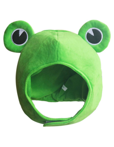 Gorro de Rana de Peluche Verde para Disfraz de Halloween