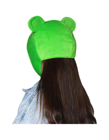 Gorro de Rana de Peluche Verde para Disfraz de Halloween