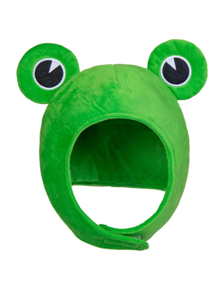 Gorro de Rana de Peluche Verde para Disfraz y Fiesta
