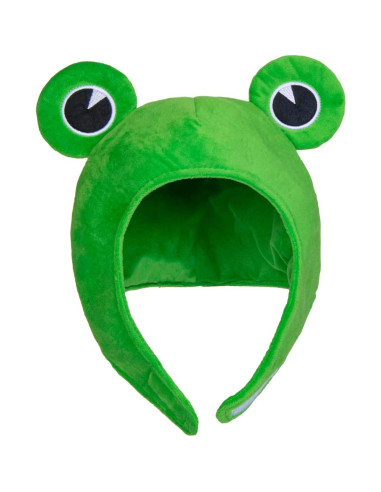 Gorro de Rana de Peluche Verde para Disfraz y Fiesta