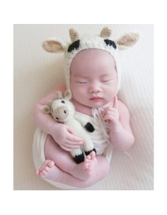 Conjunto de Fotografía para Bebés Vedory - Sombrero, Manta y Muñeca 2