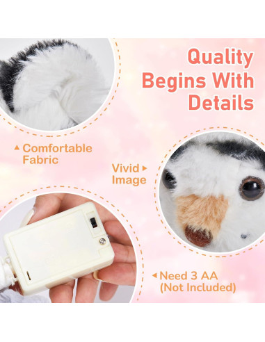 Tigre de Peluche Interactivo CozyWorld 33 cm Blanco Canta y Camina