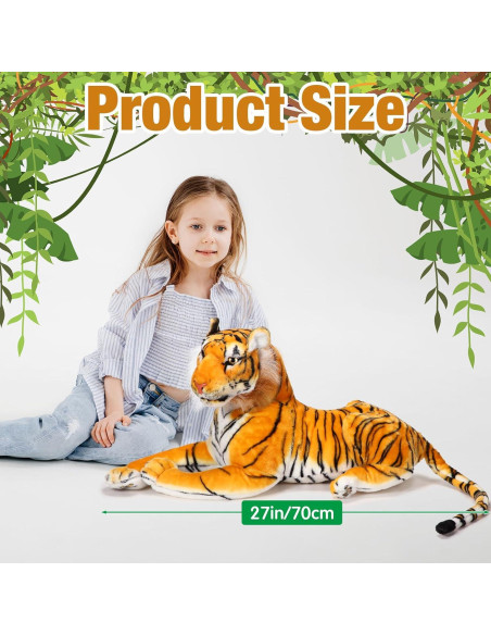 Tigre de Peluche Grande Syhood 70 cm Suave y Duradero Tigre de Peluche Grande Syhood 70 cm Suave y Duradero