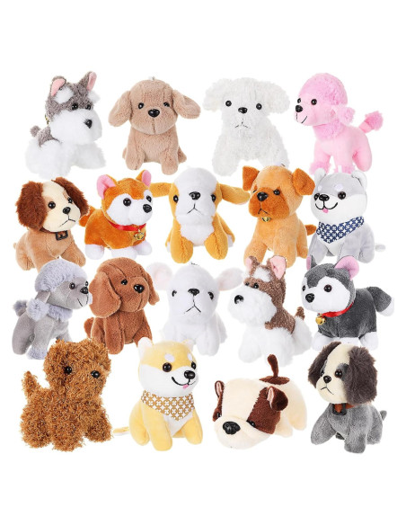 18 Perros de Peluche Mini Aoriher 12 cm Suaves y Lindos