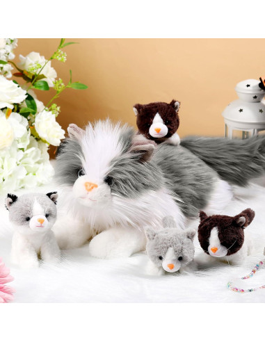 Set de Peluches Gato Ragdoll HyDren 5 Piezas Gris 45 cm