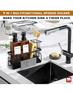 Dispensador de Jabón GMISUN 350 ml con Soporte para Esponja 2