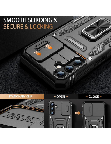 FUNMIKO Funda Samsung Galaxy A13 con Soporte Magnético Negro