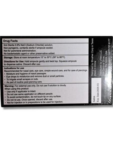 Ampollas Salinas Shusher Care 20x5ml - Solución Isotónica