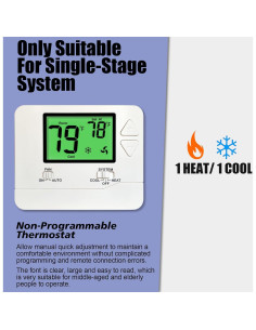 Termostato No Programable Heagstat H701 1H/1C con Retroiluminación Verde 2