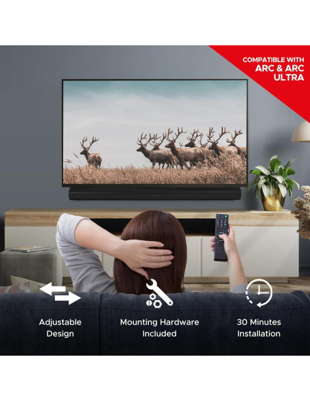 Soporte de TV Soundbass ARC-TV-B Negro Compatible Sonos Arc Soporte de TV Soundbass ARC-TV-B Negro Compatible Sonos Arc