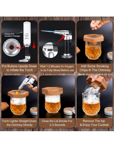 Kit de Ahumador de Cócteles WEICHA para Whiskey y Bourbon