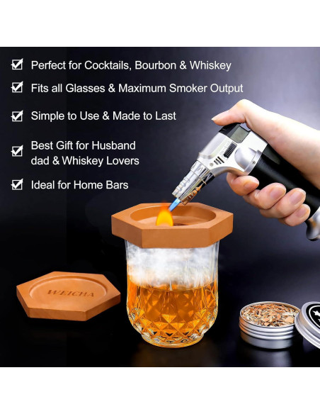 Kit de Ahumador de Cócteles WEICHA para Whiskey y Bourbon