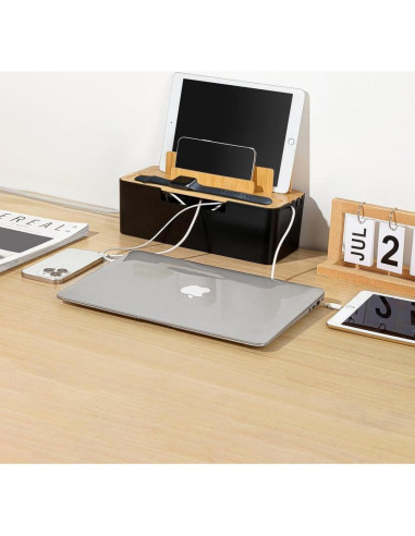 Caja de Gestión de Cables BUYSK con Tapa de Madera 30x13x16cm