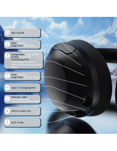 Auriculares Inalámbricos LexonElec G300 con ANC y Bluetooth 5.3