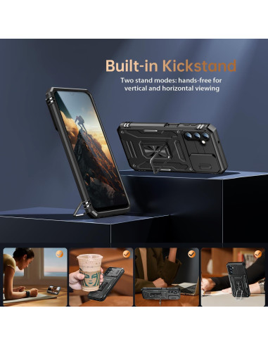 FUNMIKO Funda Samsung Galaxy A13 con Soporte Magnético Negro