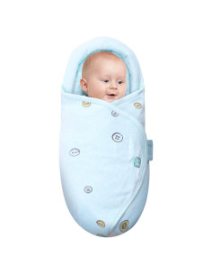 Manta Envuelo Knirose 100% Algodón Azul 0-3 Meses