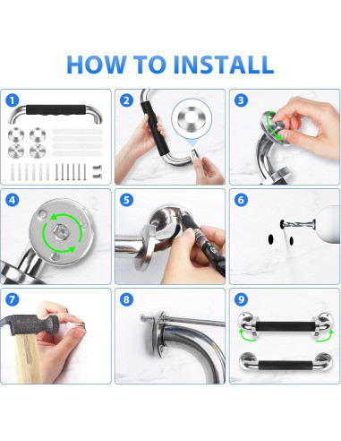 Paquete de 2 barras de agarre Gotega 30 cm antideslizantes