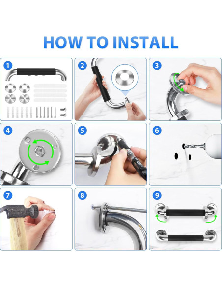 Paquete de 2 barras de agarre Gotega 30 cm antideslizantes