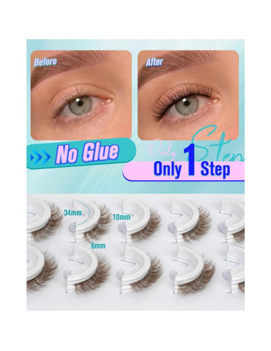 Pestañas Postizas Autoadhesivas Reutilizables Obeyalash 5 Pares