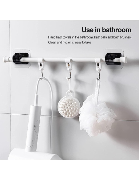 Soportes Adhesivos para Varillas de Cortina Lightarea 8 Pcs