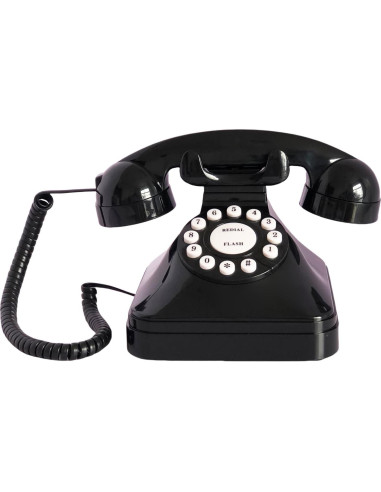 Teléfono de Casa Retro TelPal 3011 Negro Corded Analógico
