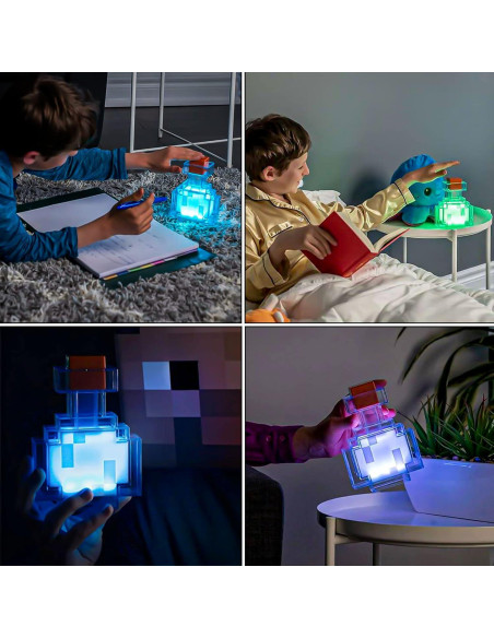 Lámpara de Mesa LED Adumtil Botella de Poción Cambia Color 17.78cm