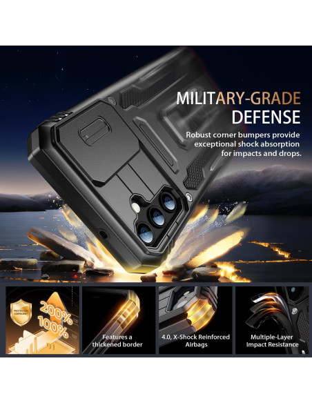 FUNMIKO Funda Samsung Galaxy A13 con Soporte Magnético Negro