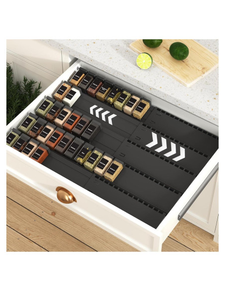 Organizador de Cajones de Especias Homhut, 5 Niveles Expandible 33-62 cm