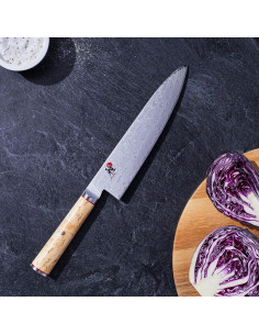 Cuchillo de Chef Japonés MIYABI Birchwood SG2 20.3 cm Damasco 2