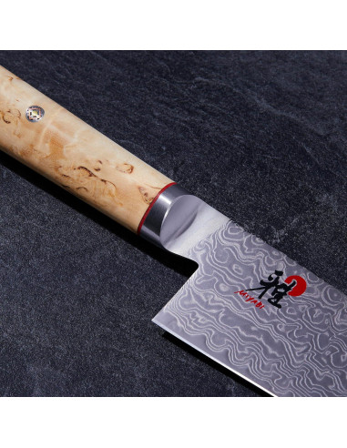 Cuchillo de Chef Japonés MIYABI Birchwood SG2 20.3 cm Damasco