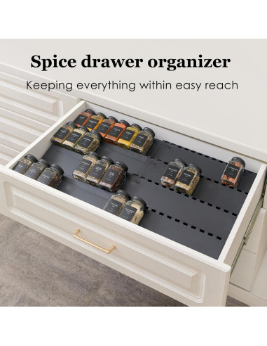 Organizador de Cajones de Especias Homhut, 5 Niveles Expandible 33-62 cm