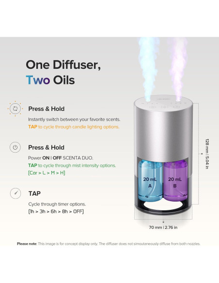 Difusor de Aceite Esencial Airversa Scenta DUO Metal Negro Difusor de Aceite Esencial Airversa Scenta DUO Metal Negro