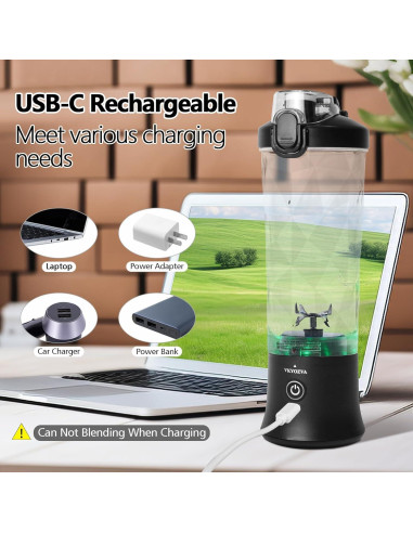 Batidora Mini Portátil VKYOZVA 600ml Inalámbrica USB-C