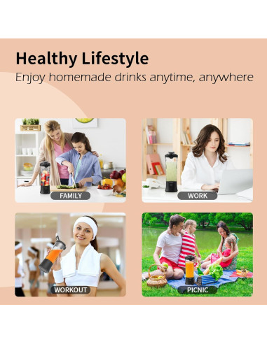 Batidora Mini Portátil VKYOZVA 600ml Inalámbrica USB-C