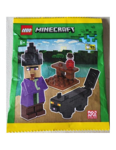 LEGO Minecraft Mini Set Bruja con Gato Negro y Poción
