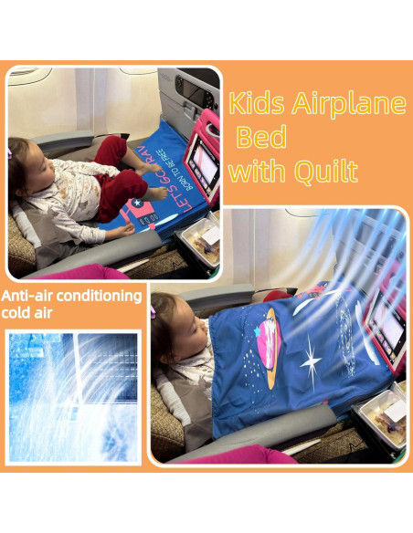 Cama de avión portátil para niños - Extensor de asiento azul Cama de avión portátil para niños - Extensor de asiento azul
