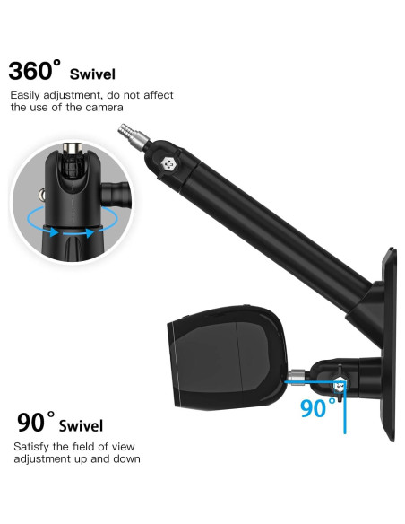 Soporte de Montaje en Pared HOLACA para Panel Solar Arlo - Negro
