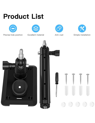 Soporte de Montaje en Pared HOLACA para Panel Solar Arlo - Negro